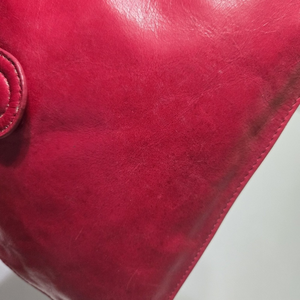 Hobo The Original Red Leather Crossbody Shoulder Bag Vintage Small Zipper Purse - Picture 5 of 14
